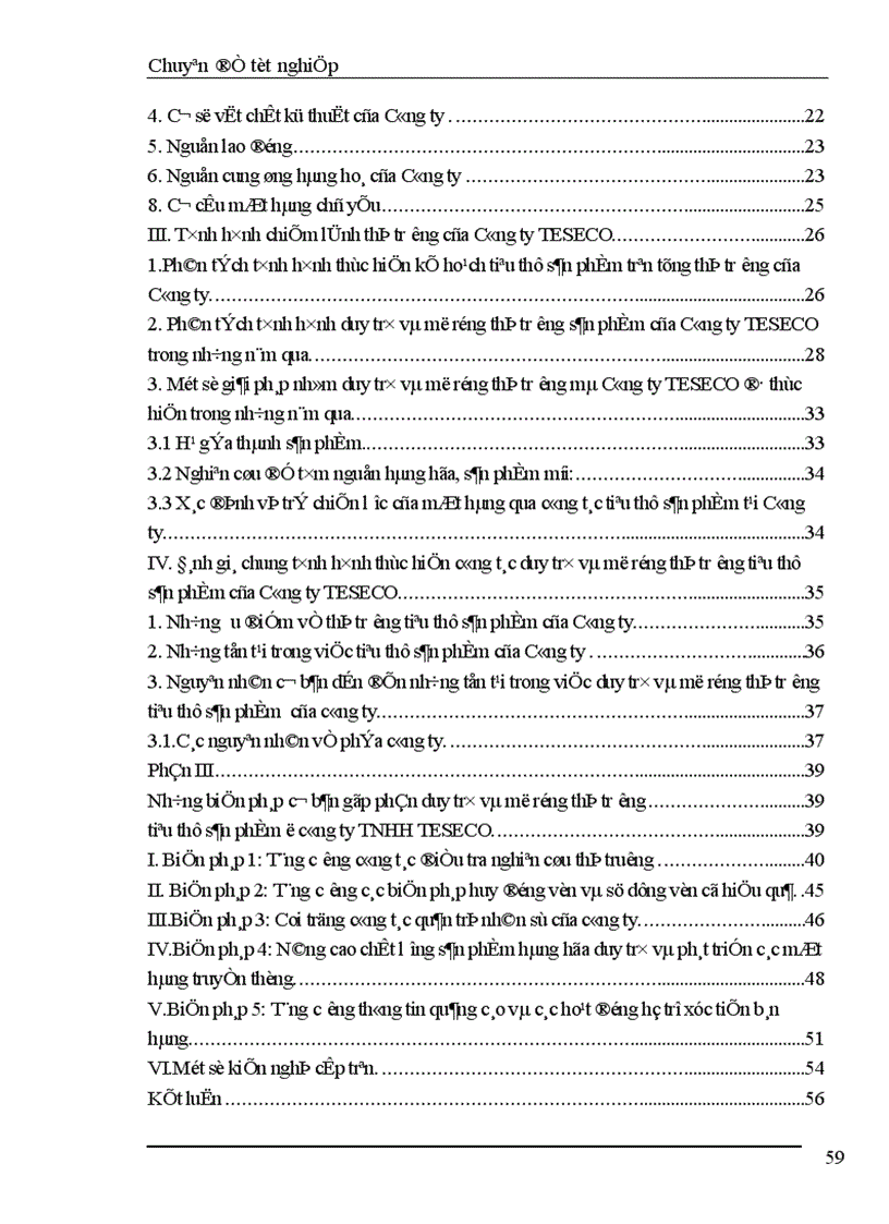 image for page Những biện pháp cơ bản góp phần duy trì và mở rộng thị trường tiêu thụ sản phẩm ở Công ty TNHH TESECO