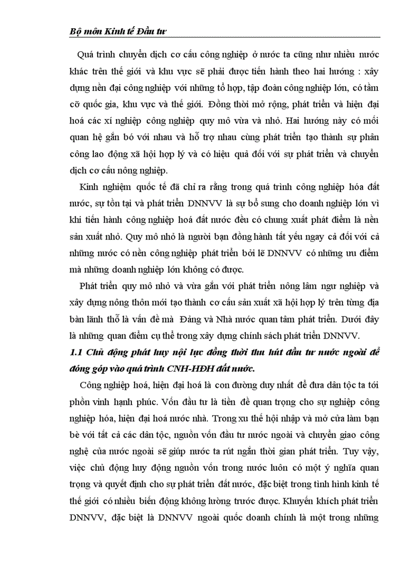 image for page Môi trường đầu tư với sự phát triển của DNNVV Việt Nam 1