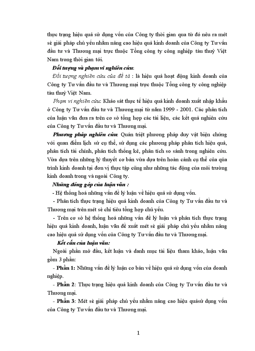 image for page Một số biện pháp nhằm nâng cao hiệu quả sử dụng vốn của Công ty Tư vấn đầu tư và Thương mại