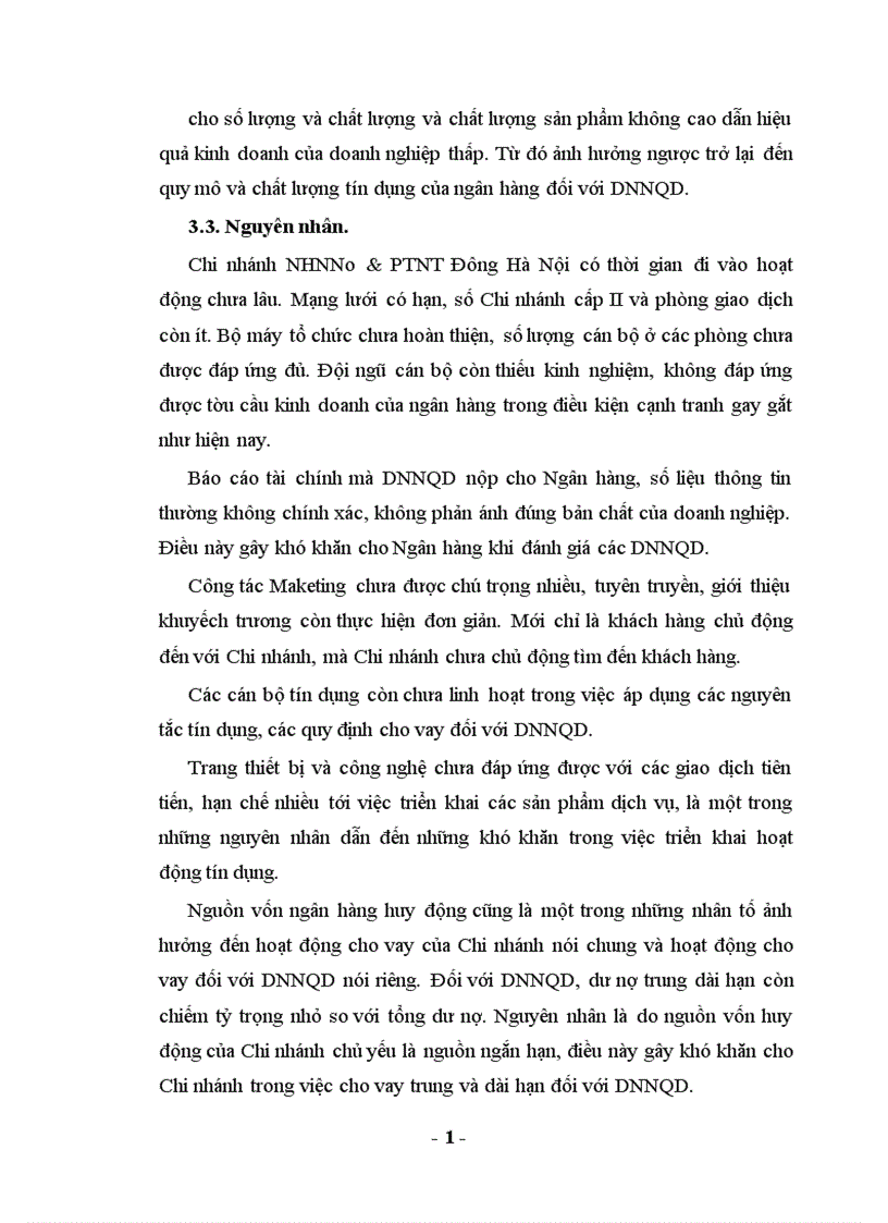 image for page Mở rộng cho vay đối với các doanh nghiệp ngoài quốc doanh tại Chi nhánh NHNo PTNT Đông Hà Nội