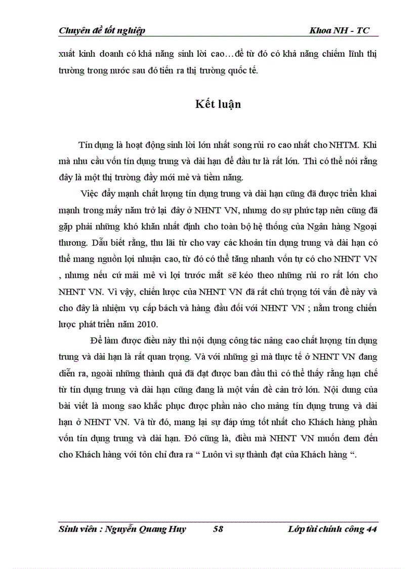 image for page Nâng cao chất lượng tín dụng trung và dài hạn tại Hội sở chính Ngân hàng Ngoại thương Việt Nam