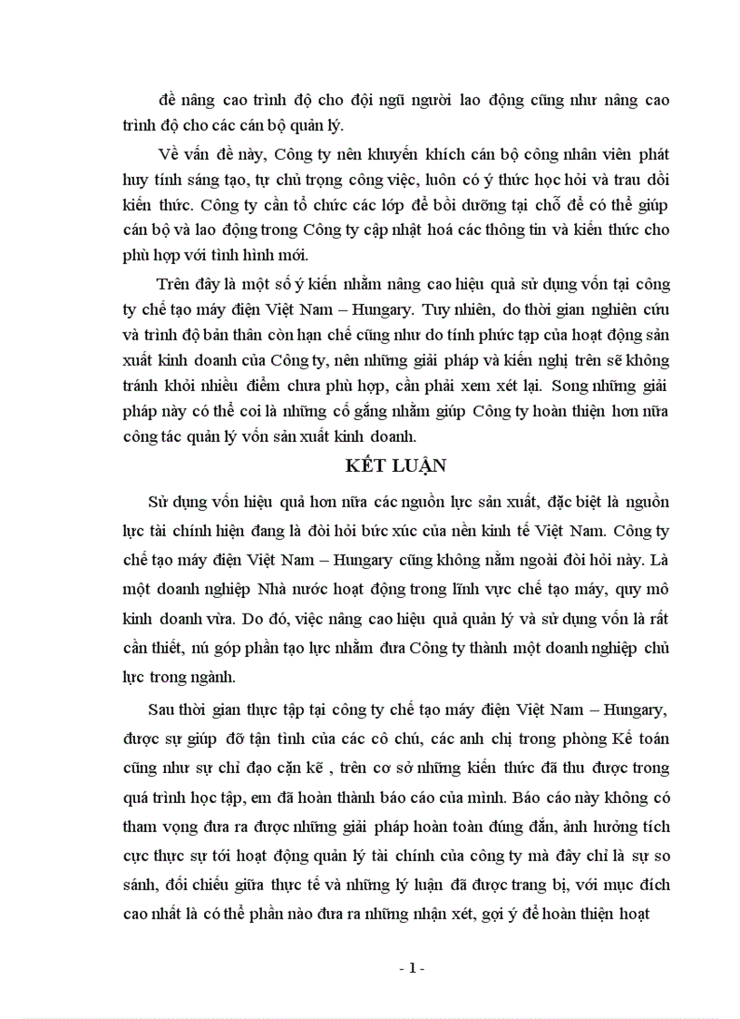 image for page một số giải pháp góp phần nâng cao hiệu quả sử dụng vốn tại Công ty chế tạo máy điện Việt Nam Hungary