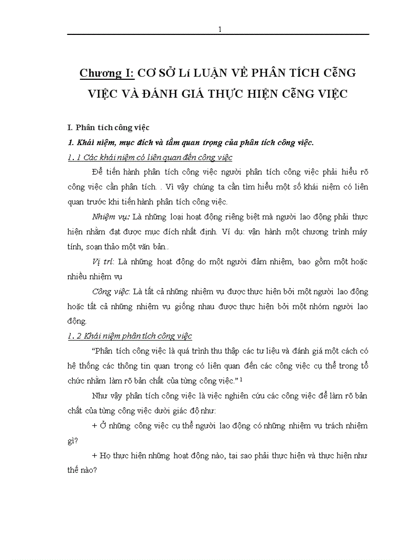 Phân tích và đánh giá thực hiện công việc nhằm nâng cao quản trị nhân lực tại công ty Cổ Phần Sơn Hà 1