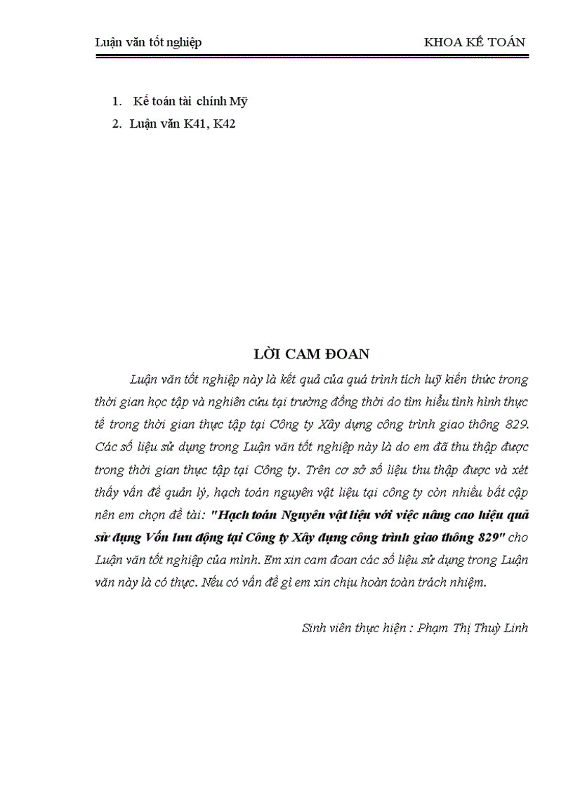 image for page Hoàn thiện hạch toán nguyên vật liệu với việc nâng cao hiệu quả sử dụng Vốn lưu động tại Công ty Xây dựng công trình giao thông 829 1