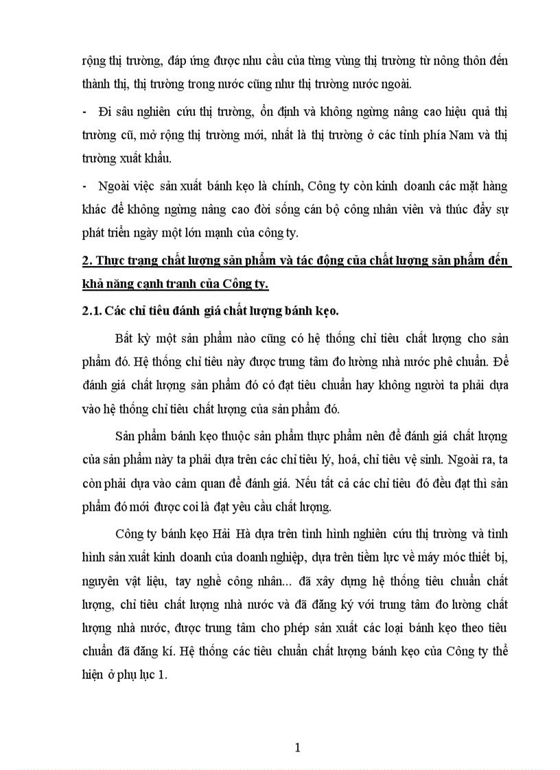 image for page Chất lượng sản phẩm với việc nâng cao khả năng cạnh tranh của công ty bánh kẹo Hải Hà