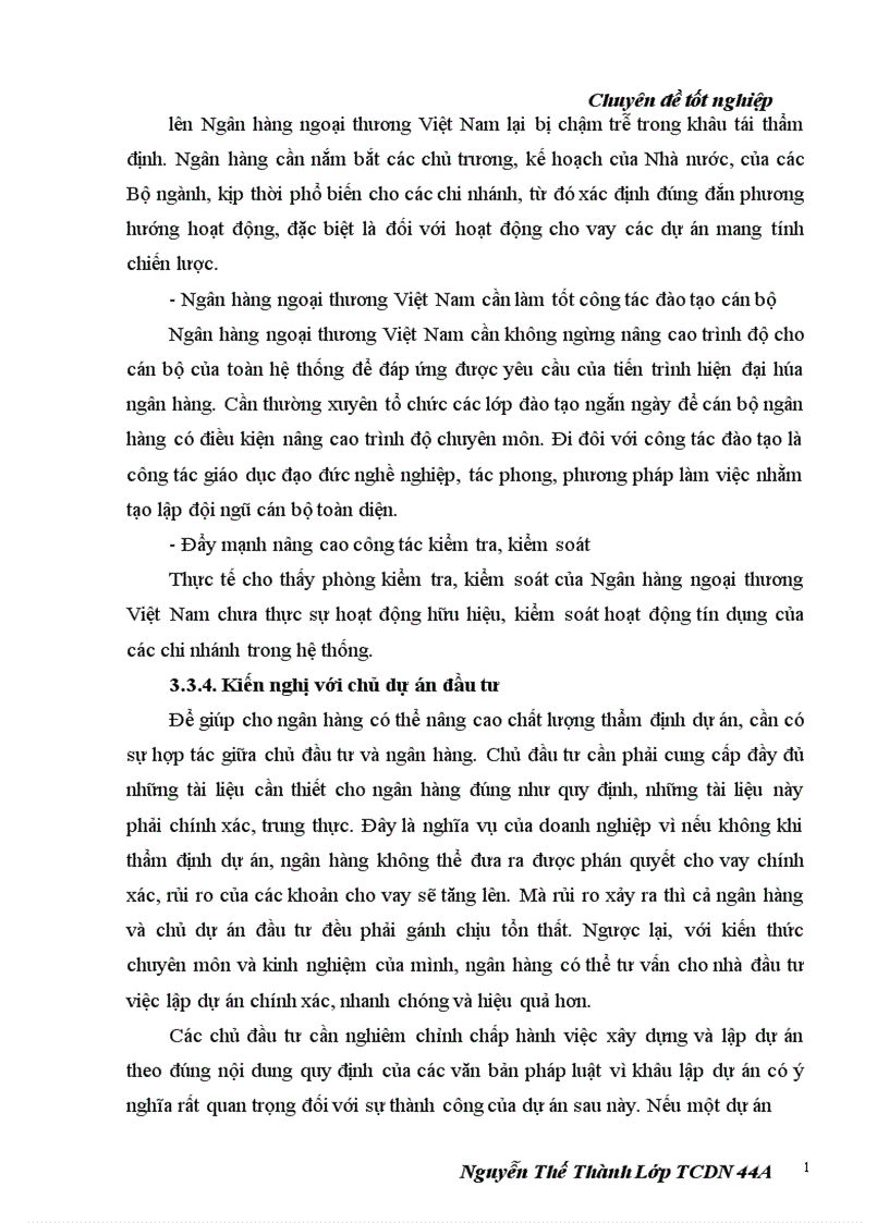 image for page Nâng cao chất lượng thẩm định tài chính dự án trong hoạt động cho vay tại ngân hàng ngoại thương chi nhánh Hà Nội 1