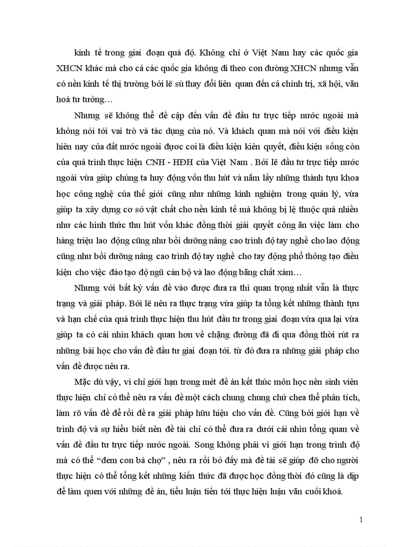 image for page Đầu tư trực tiếp nước ngoài FDI trong giai đoạn CNH HĐH ở Việt Nam Thực trạng và giải pháp