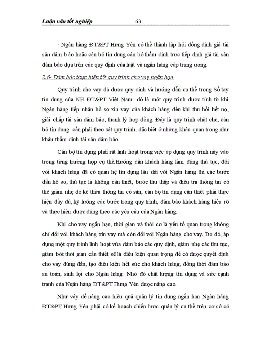 image for page Quản lý tín dụng ngắn hạn tại chi nhánh Ngân hàng ĐT PT Hưng Yên