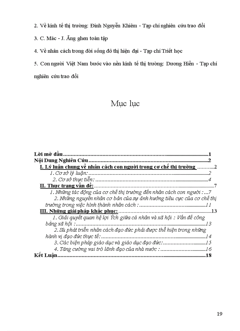 image for page Nhân cách con người trong nền kinh tế thị trường