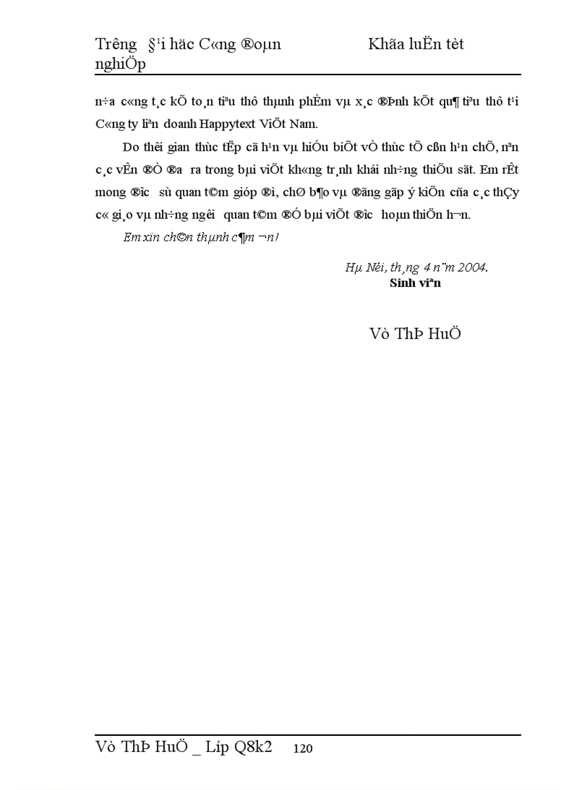 image for page Hoàn thiện công tác kế toán tiêu thụ thành phẩm và xác định kết quả tiêu thụ tại Công ty liên doanh Happytext Việt Nam 1