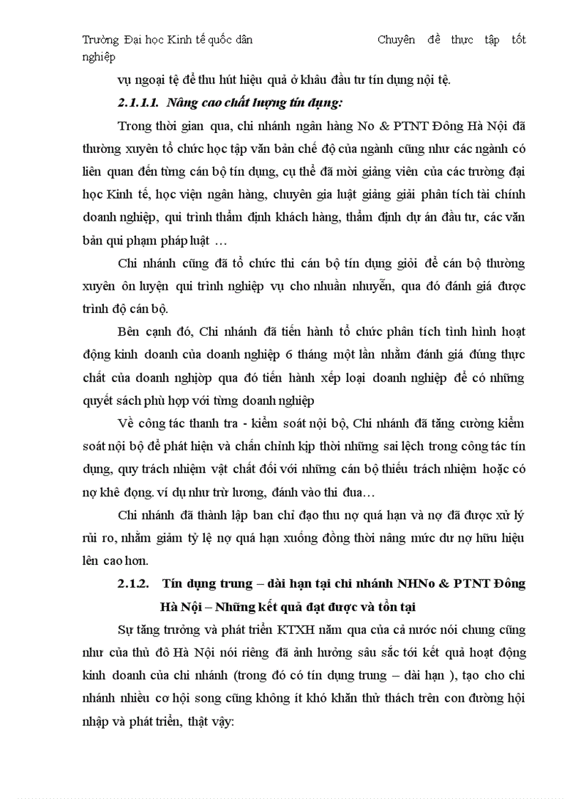 image for page Thực trạng và giải pháp đối với tín dụng trung dài hạn tại chi nhánh Ngân Hàng No PTNT Đông Hà Nội 1