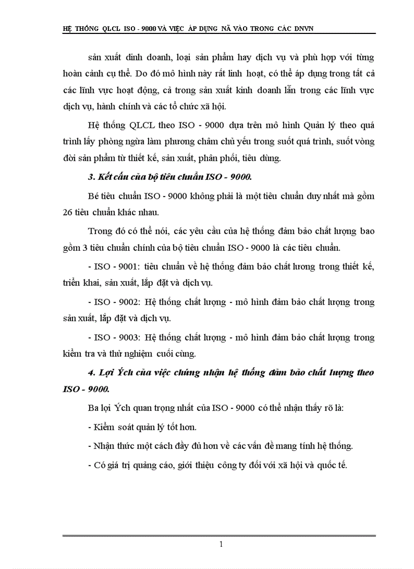 Hệ thống QLCL theo tiêu chuẩn ISO 9000 và việc áp dụng nó vào trong các doanh nghiệp Việt Nam 1
