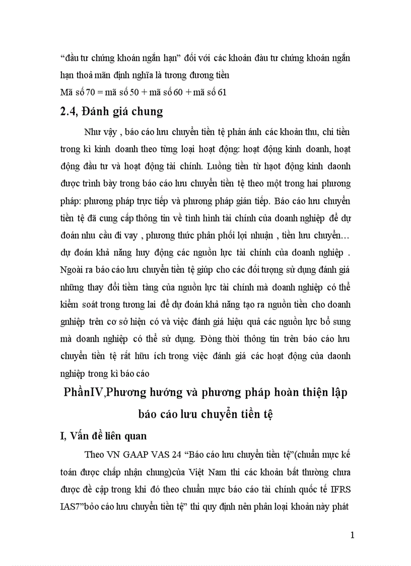 image for page Phương hướng và phương pháp hoàn thiện lập báo cáo lưu chuyển tiền tệ