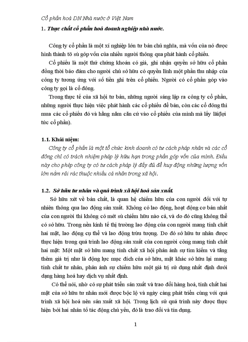 Quan điểm và giải pháp đẩy mạnh cổ phần hoá doanh nghiệp nhà nước 1