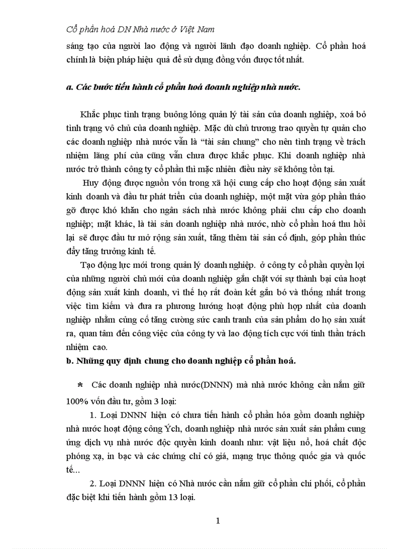 Quan điểm và giải pháp đẩy mạnh cổ phần hoá doanh nghiệp nhà nước 1