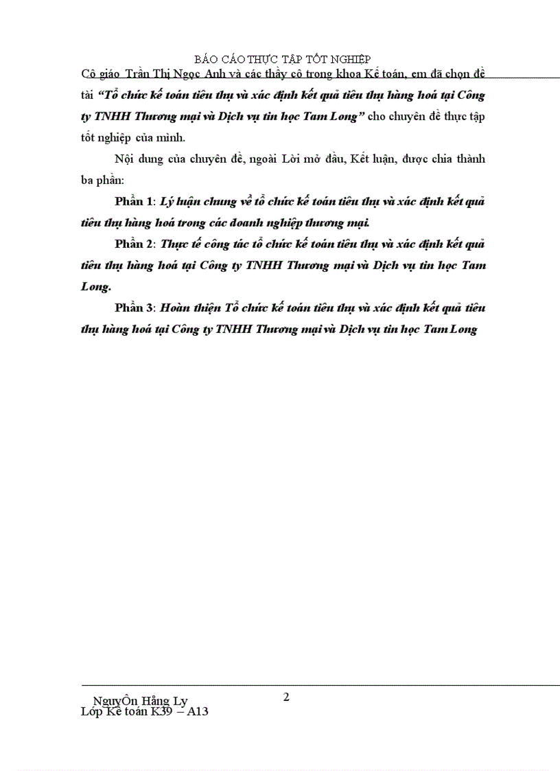 image for page Tổ chức kế toán tiêu thụ và xác định kết quả tiêu thụ hàng hoá tại Công ty TNHH Thương mại và Dịch vụ tin học Tam Long