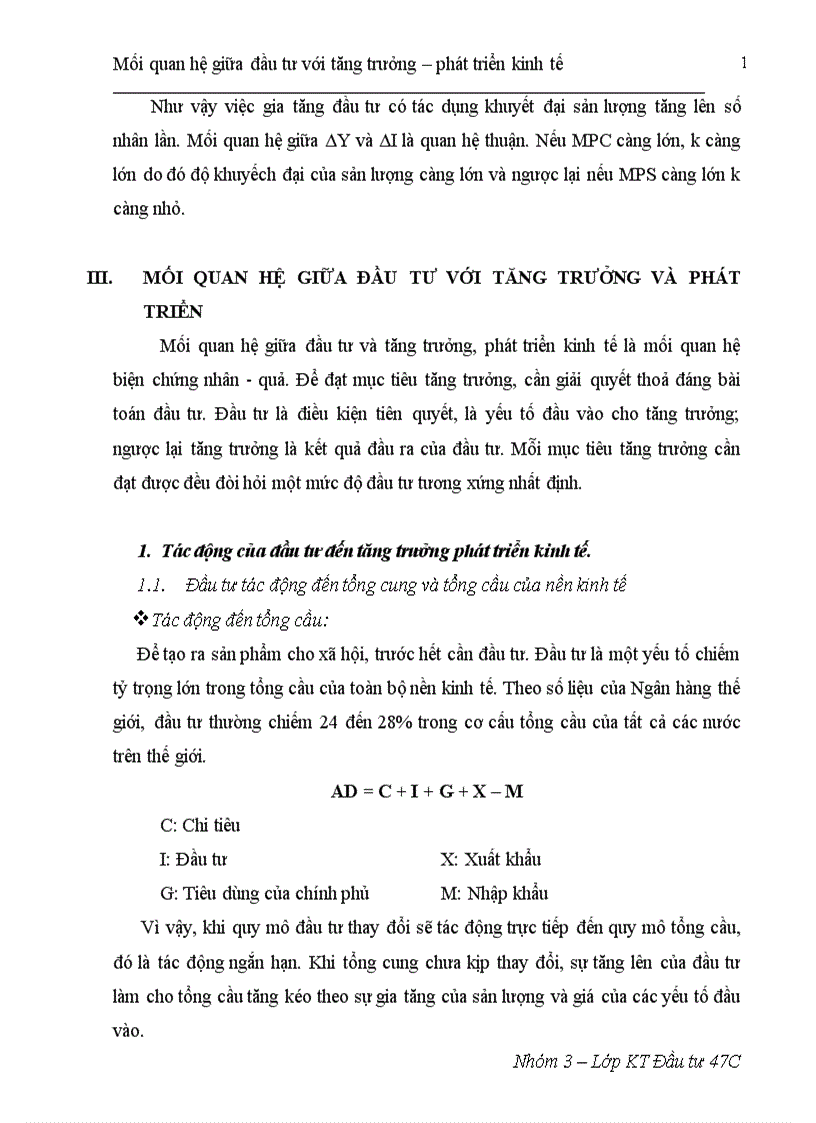image for page Mối quan hệ tác động qua lại giữa đầu tư và tăng trưởng phát triển kinh tế