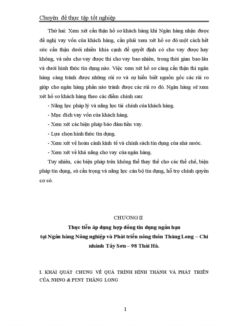 image for page Chế độ pháp lý về hợp đồng tín dụng ngắn hạn và thực tiễn áp dụng tại ngân hàng nông nghiệp và phát triển nông thôn Thăng Long