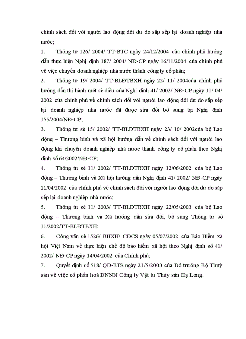 image for page Những vấn đề pháp lý về chính sách đối với người lao động trong quá trình cổ phần hoá Công ty Vật tư Thuỷ sản Hạ Long