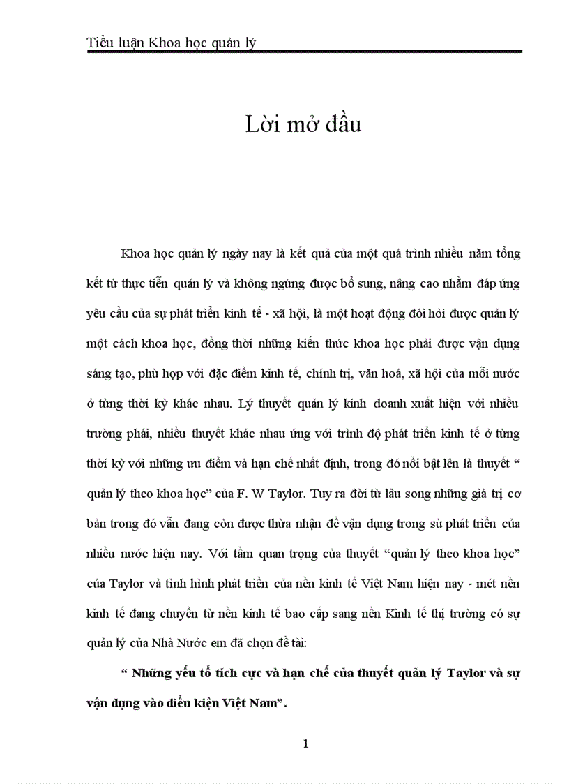 image for page Những yếu tố tích cực và hạn chế của thuyết quản lý Taylor và sự vận dụng vào điều kiện Việt Nam