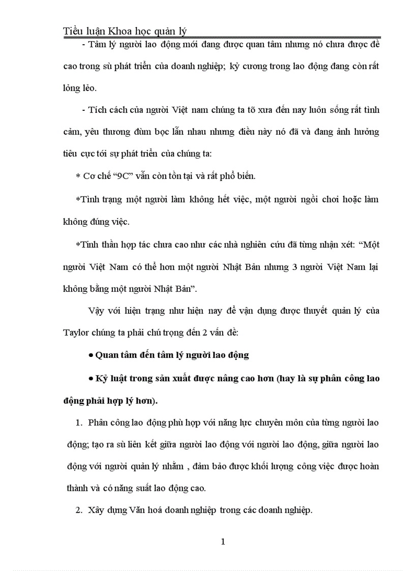 image for page Những yếu tố tích cực và hạn chế của thuyết quản lý Taylor và sự vận dụng vào điều kiện Việt Nam