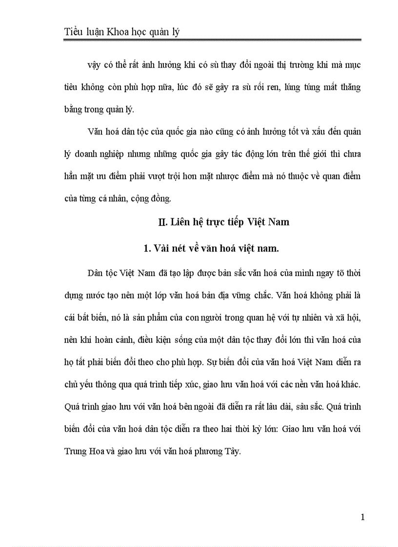 image for page Sự ảnh hưởng của nền văn hoá chung của một dân tộc đến quản lý doanh nghiệp có liên hệ thực tiễn ở Việt Nam