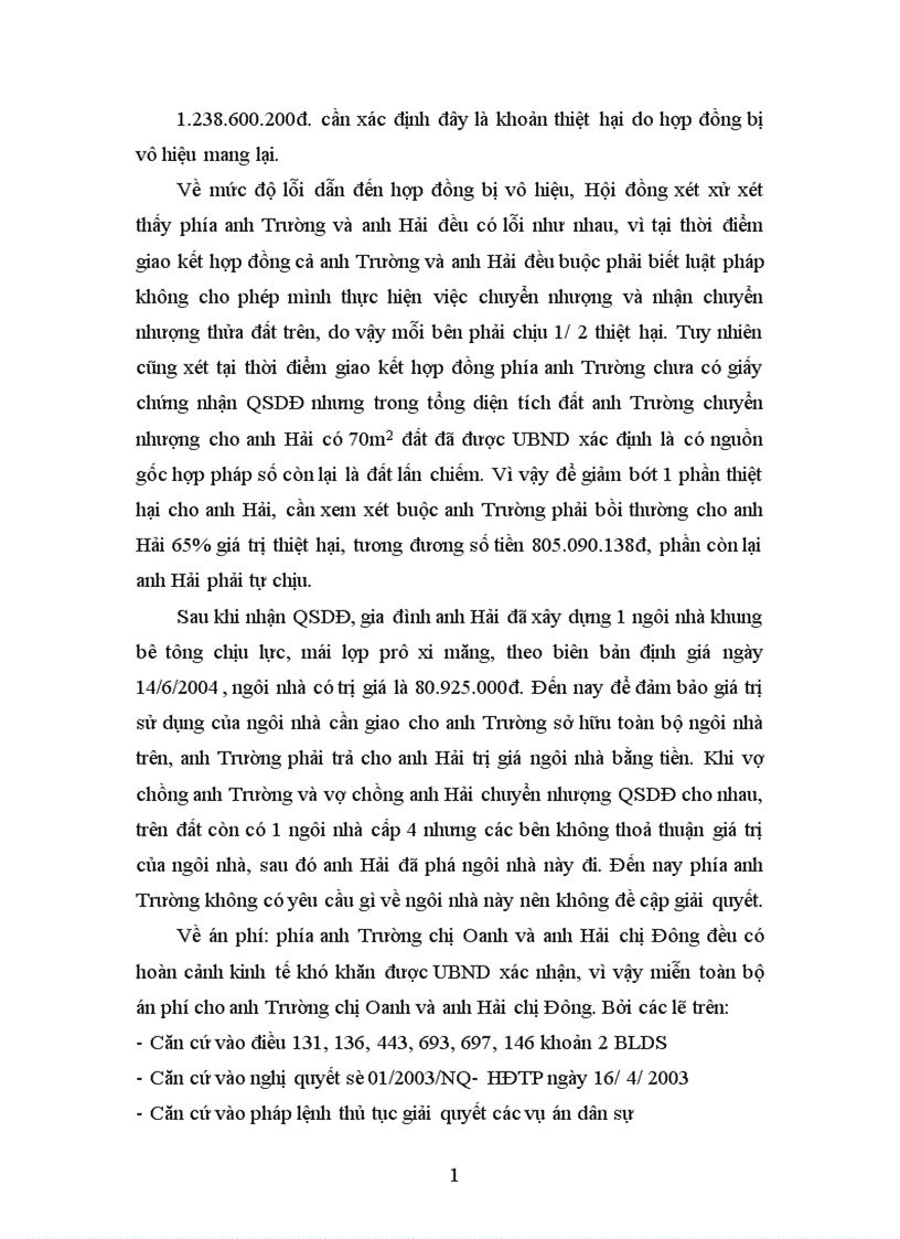 image for page Phân tích quá trình giải quyết tranh chấp hợp đồng chuyển nhượng quyền sử dụng đất giữa anh Nguyễn Như Trường và anh Phạm Hồng Hải ở tỉnh Bắc Ninh