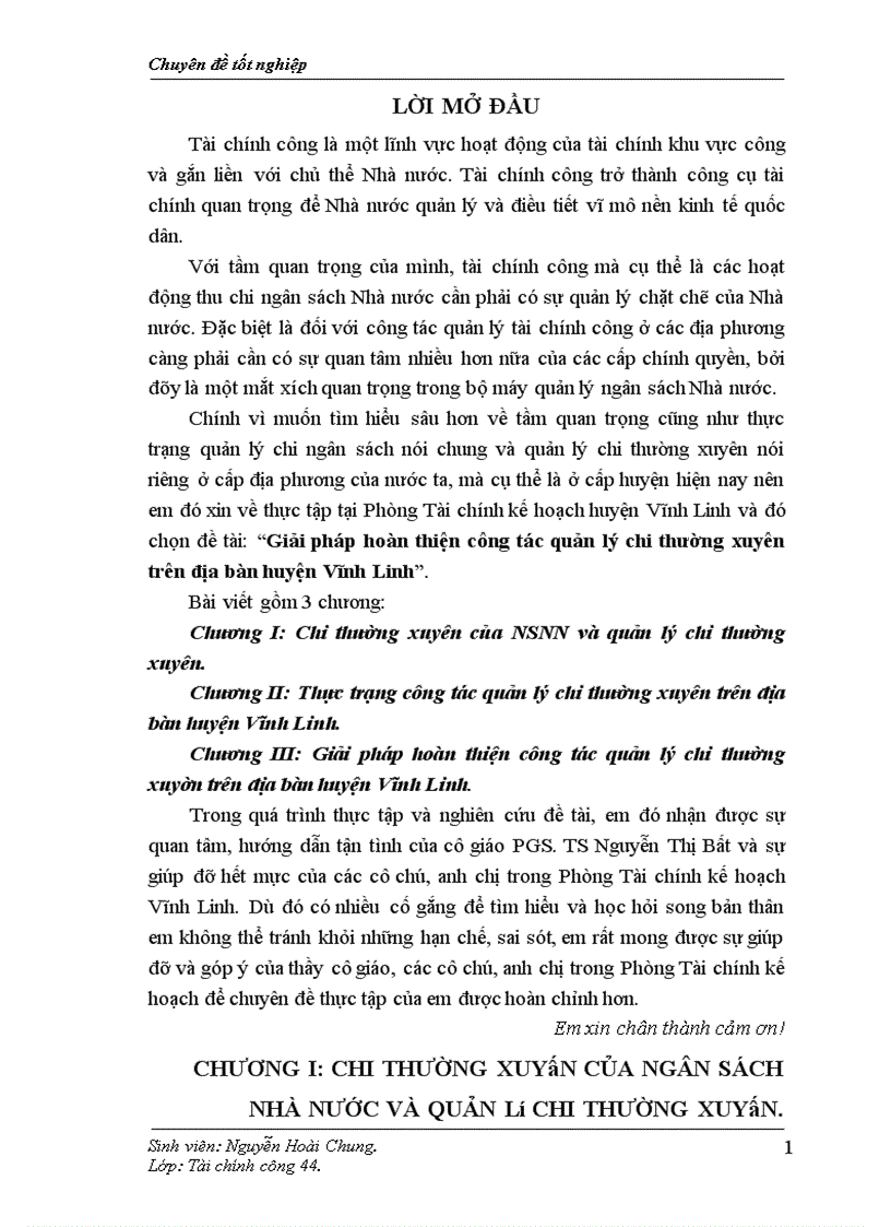 image for page Giải pháp hoàn thiện công tác quản lý chi thường xuyên trên địa bàn huyện Vĩnh Linh