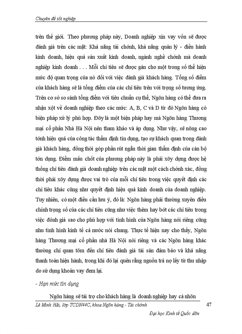 image for page Một số giải pháp nhằm nâng cao chất lượng tín dụng tại Ngân hàng TMCP nhà Hà Nội