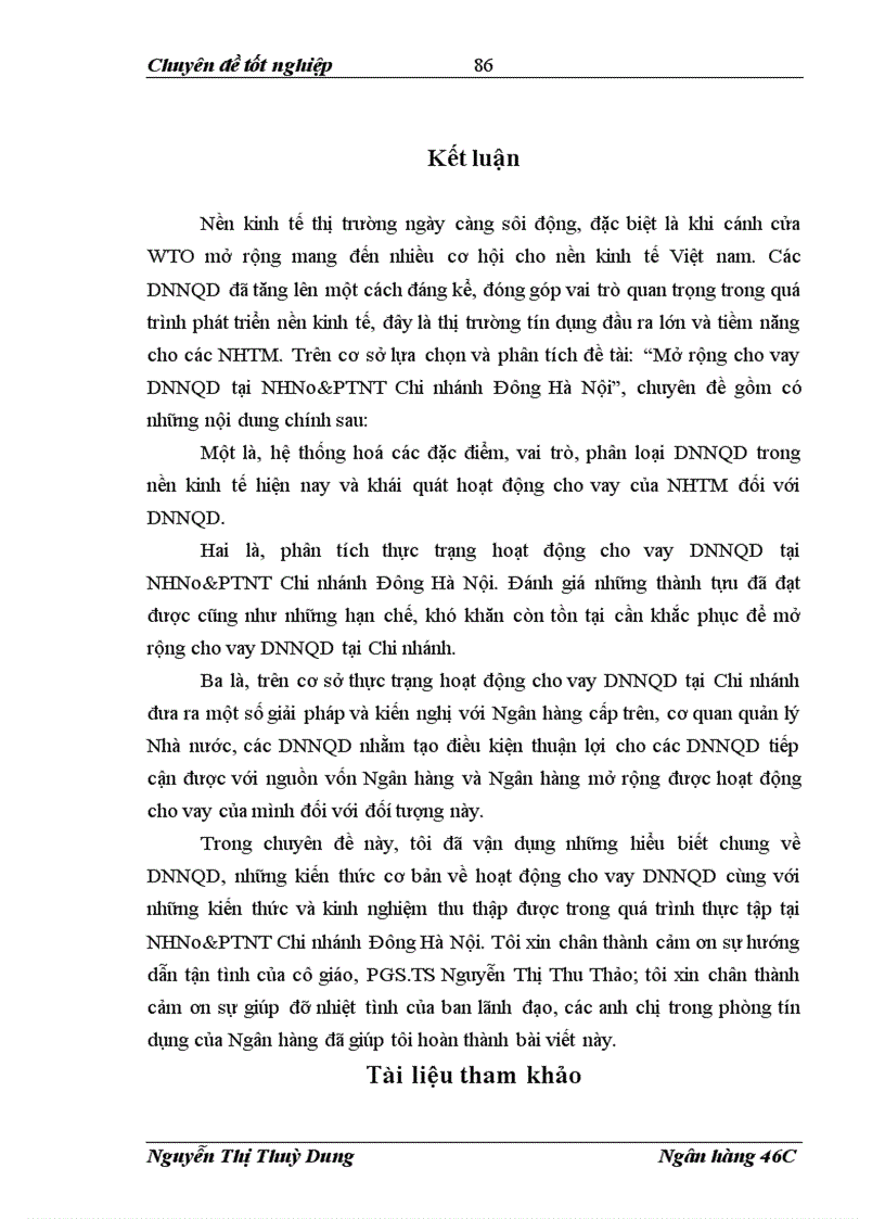 image for page Mở rộng cho vay DNNQD tại NHNo PTNT Chi nhánh Đông Hà Nội