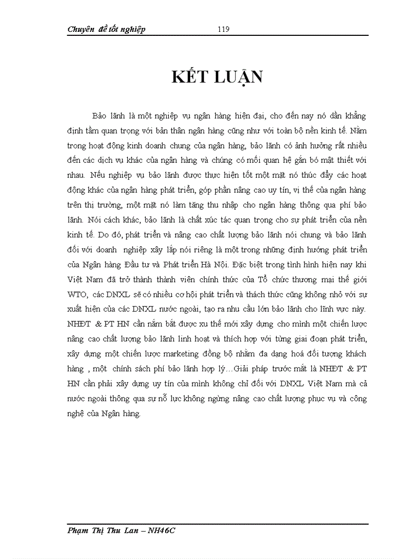 image for page Nâng cao chất lượng bảo lãnh đối với doanh nghiệp xây lắp tại Chi nhánh Ngân hàng Đầu tư và Phát triển Hà Nội
