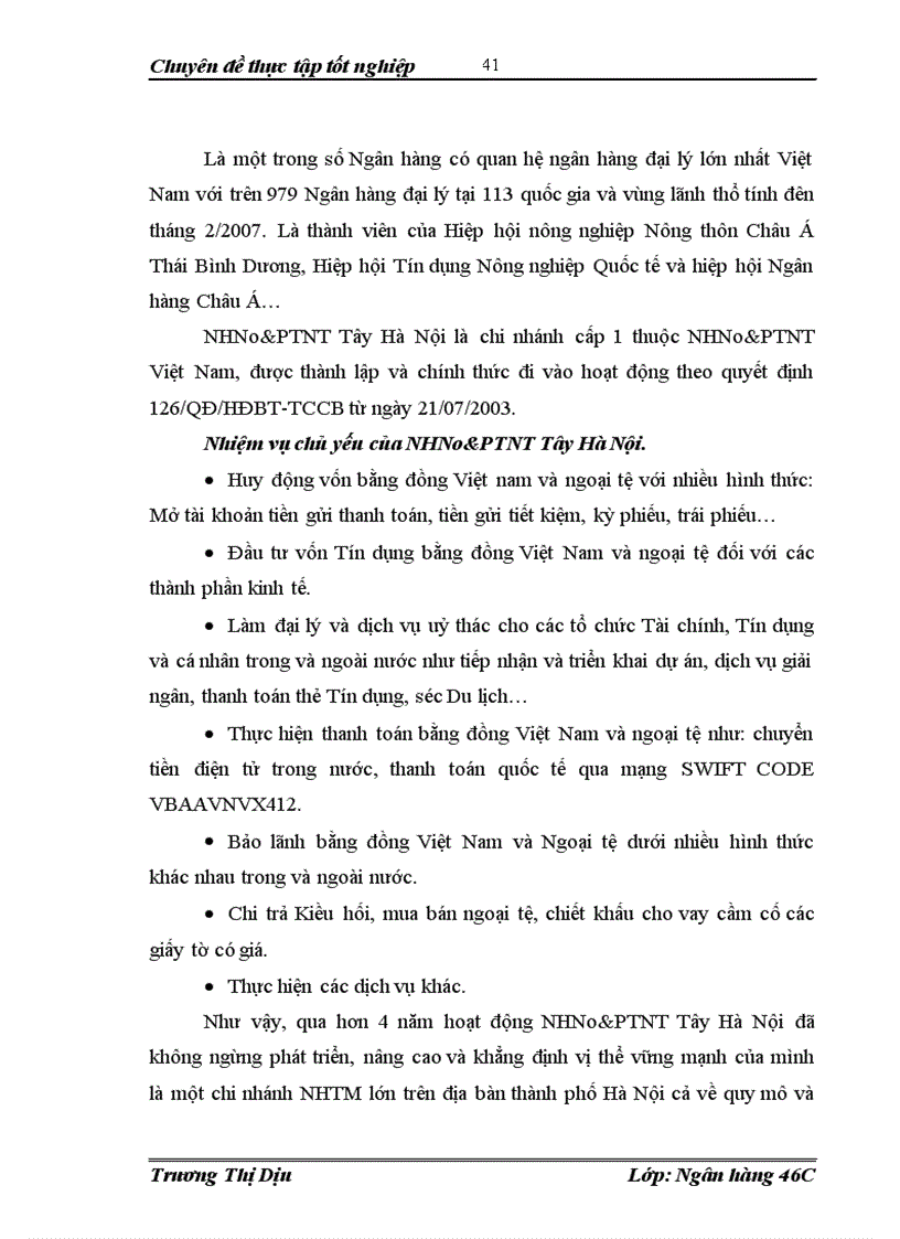 image for page Nâng cao chất lượng hoạt động bảo lãnh tại NHNo PTNT Tây Hà Nội