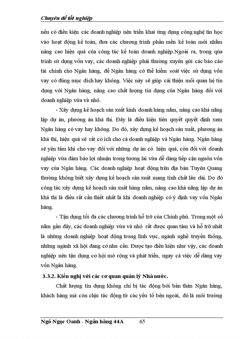 image for page Giải pháp nâng cao chất lượng tín dụng đối với doanh nghiệp vừa và nhỏ tại Chi nhánh Ngân hàng Đầu tư và Phát triển Tuyên Quang