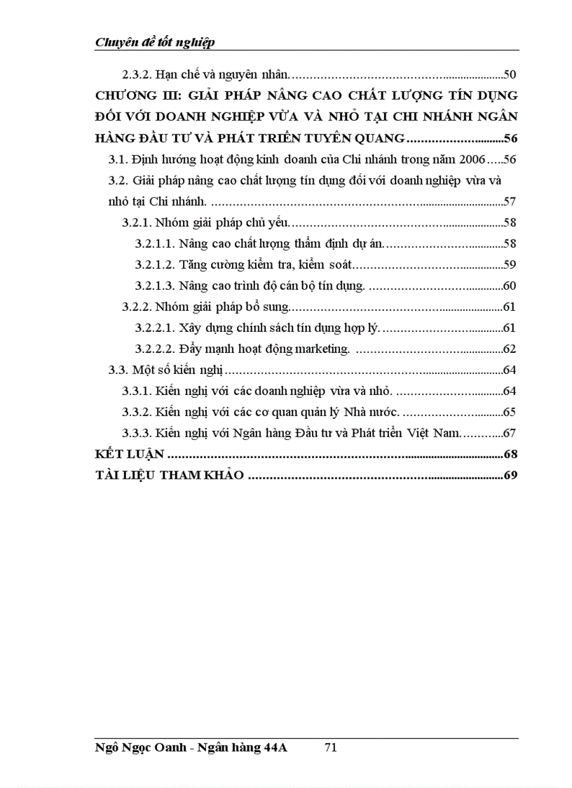 image for page Giải pháp nâng cao chất lượng tín dụng đối với doanh nghiệp vừa và nhỏ tại Chi nhánh Ngân hàng Đầu tư và Phát triển Tuyên Quang