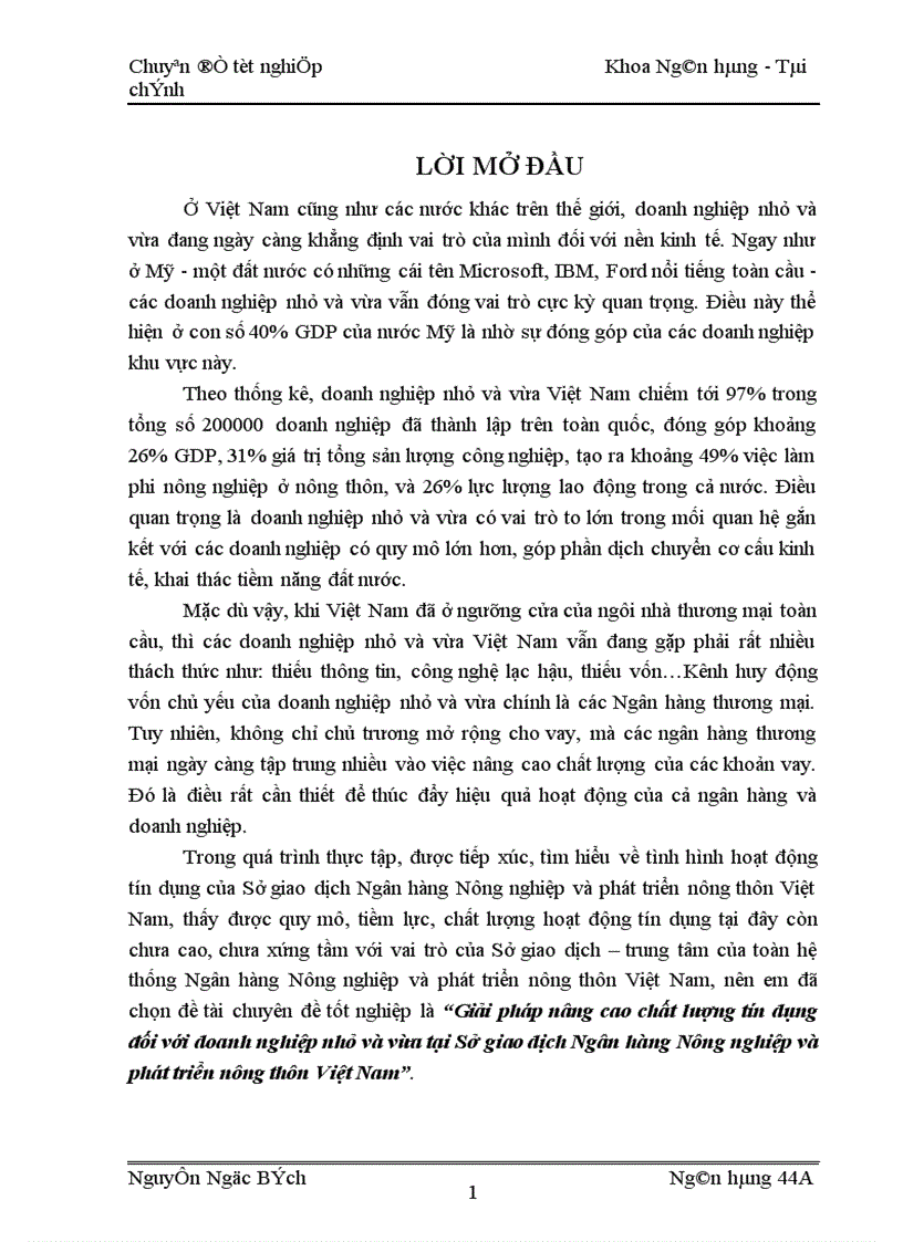 image for page Giải pháp nâng cao chất lượng tín dụng đối với doanh nghiệp nhỏ và vừa tại Sở giao dịch Ngân hàng Nông nghiệp và phát triển nông thôn Việt Nam 1