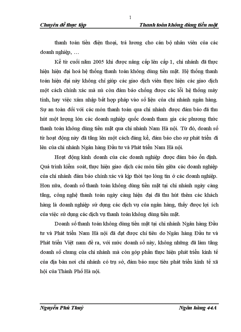 image for page Giải pháp tăng cường hoạt động thanh toán không dùng tiền mặt tại Chi nhánh Ngân hàng Đầu tư và Phát triển Nam Hà nội 1