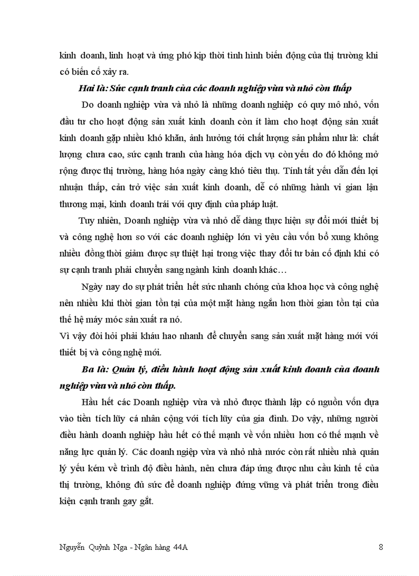 image for page Nâng cao chất lượng Tín Dụng đối với Doanh nghiệp vừa và nhỏ tại Chi nhánh Ngân hàng Ngoại thương Hà Nội 1