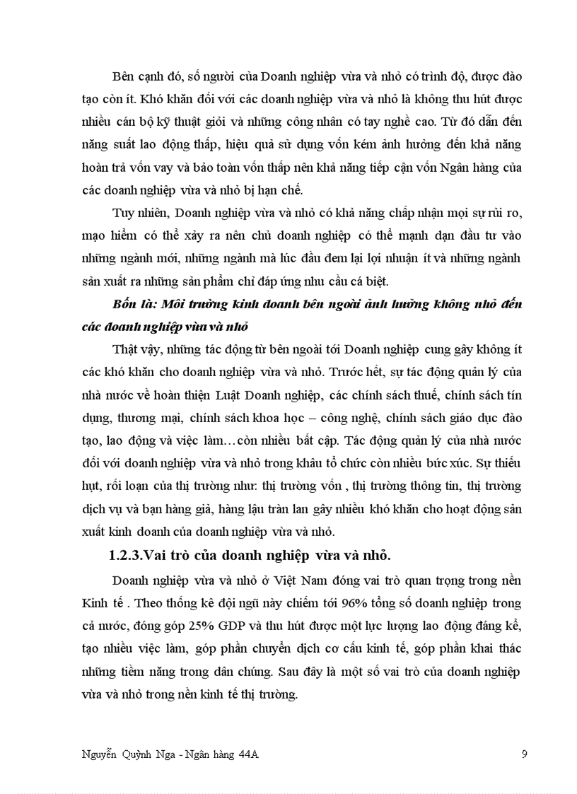 image for page Nâng cao chất lượng Tín Dụng đối với Doanh nghiệp vừa và nhỏ tại Chi nhánh Ngân hàng Ngoại thương Hà Nội 1