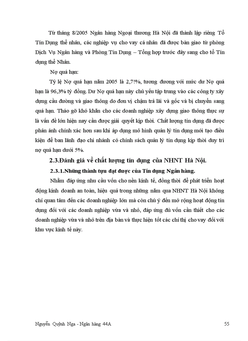 image for page Nâng cao chất lượng Tín Dụng đối với Doanh nghiệp vừa và nhỏ tại Chi nhánh Ngân hàng Ngoại thương Hà Nội 1