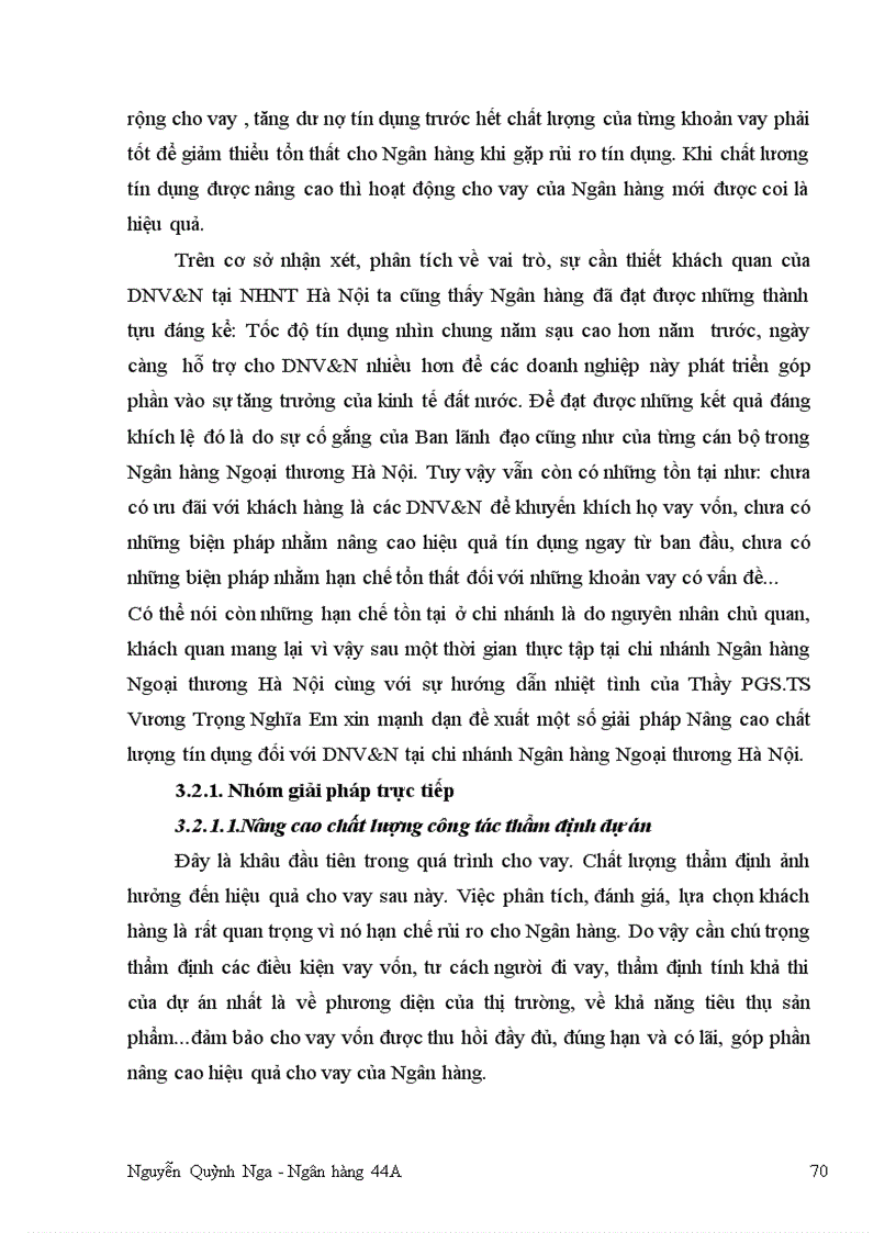 image for page Nâng cao chất lượng Tín Dụng đối với Doanh nghiệp vừa và nhỏ tại Chi nhánh Ngân hàng Ngoại thương Hà Nội 1