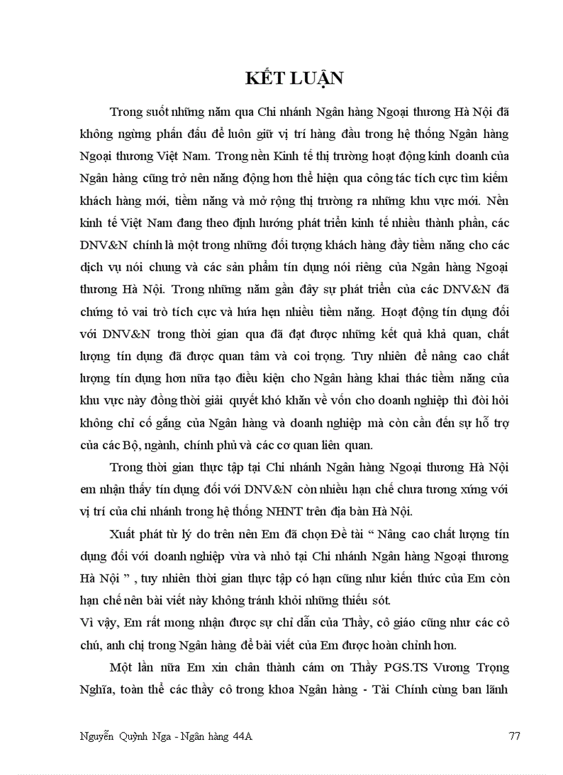 image for page Nâng cao chất lượng Tín Dụng đối với Doanh nghiệp vừa và nhỏ tại Chi nhánh Ngân hàng Ngoại thương Hà Nội 1