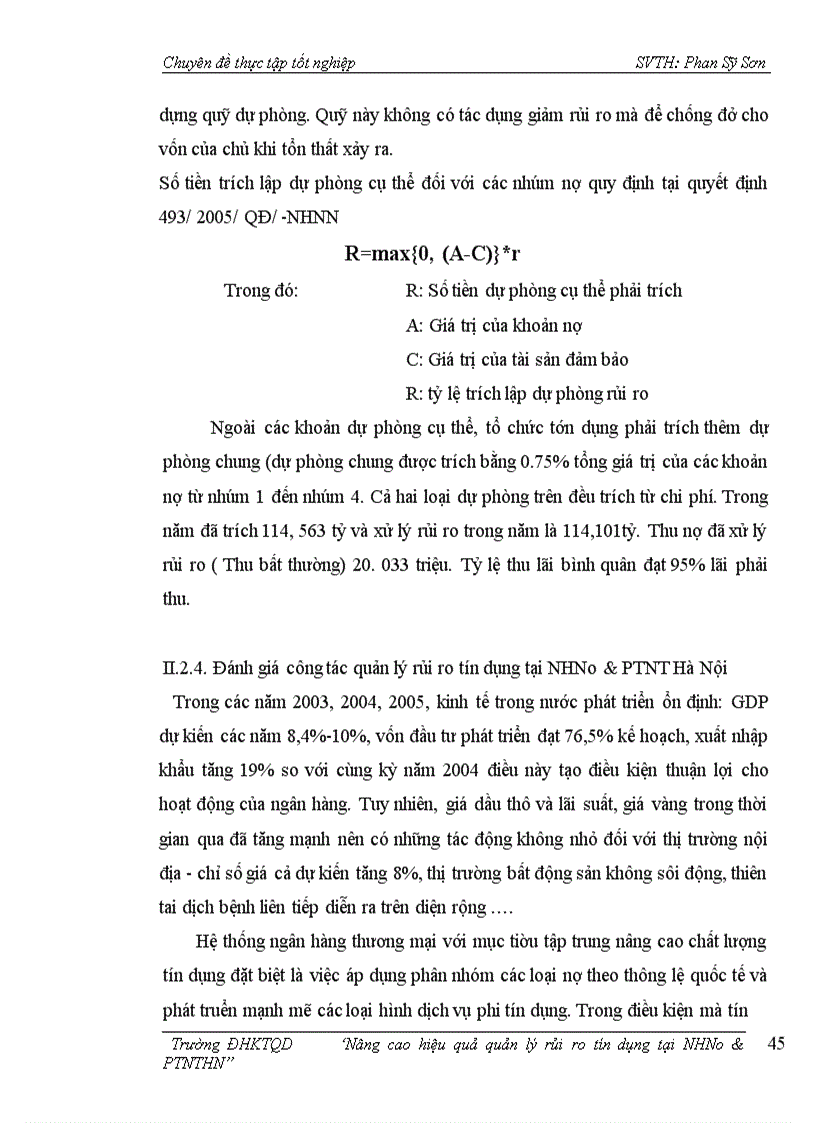 image for page Nâng cao hiệu quả quản lý rủi ro tín dụng tại Ngân hàng Nông nghiệp và phát triển nông thôn Hà Nội 1