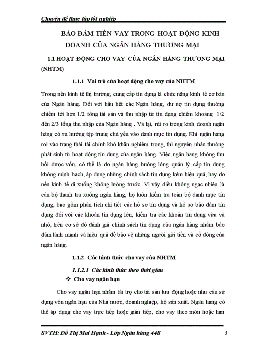 Hoàn thiện bảo đảm tiền vay trong hoạt động tín dụng tại NHNo PTNT huyện An Dương Thành phố Hải Phòng 1