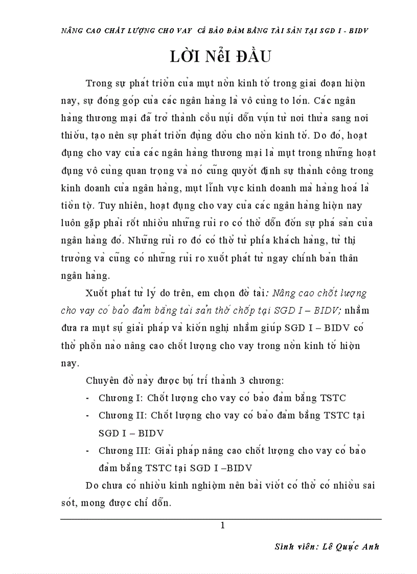 image for page nâng cao chất lượng cho vay có bảo đảm bằng tài sản tại sgd i bidv 1