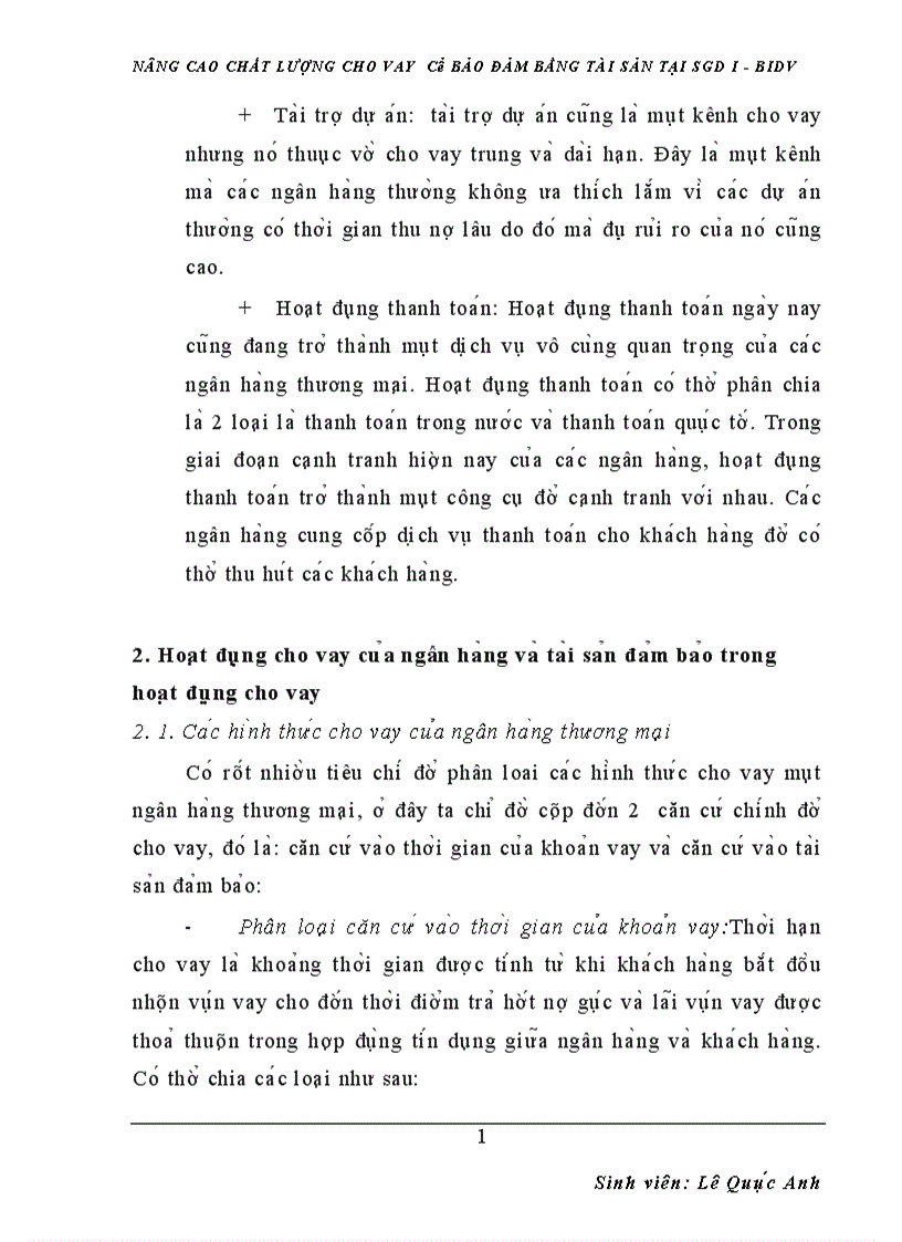 image for page nâng cao chất lượng cho vay có bảo đảm bằng tài sản tại sgd i bidv 1