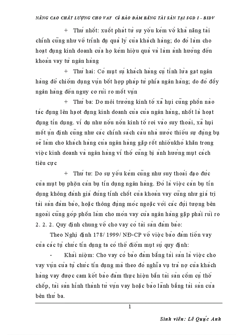 image for page nâng cao chất lượng cho vay có bảo đảm bằng tài sản tại sgd i bidv 1