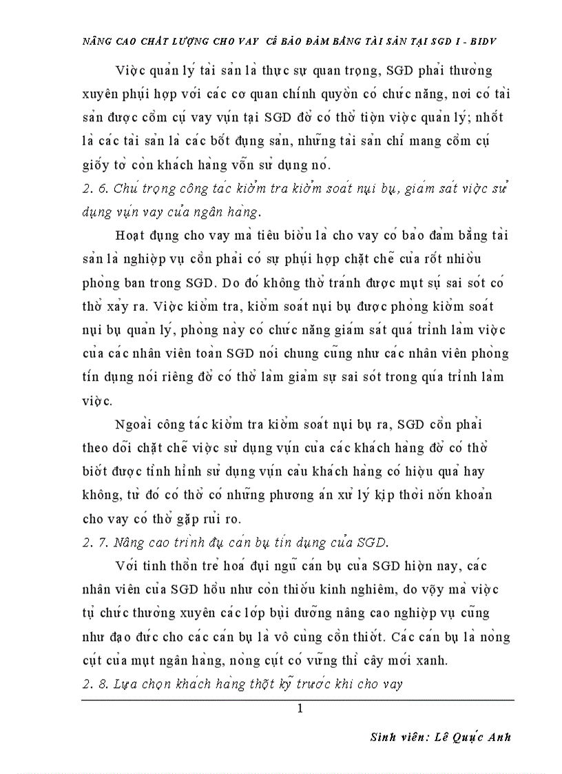 image for page nâng cao chất lượng cho vay có bảo đảm bằng tài sản tại sgd i bidv 1