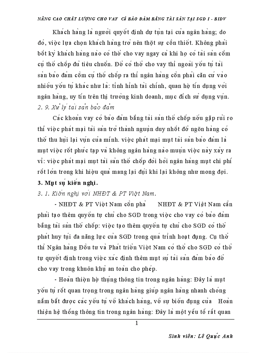 image for page nâng cao chất lượng cho vay có bảo đảm bằng tài sản tại sgd i bidv 1