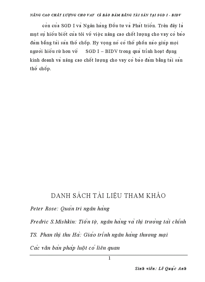 image for page nâng cao chất lượng cho vay có bảo đảm bằng tài sản tại sgd i bidv 1