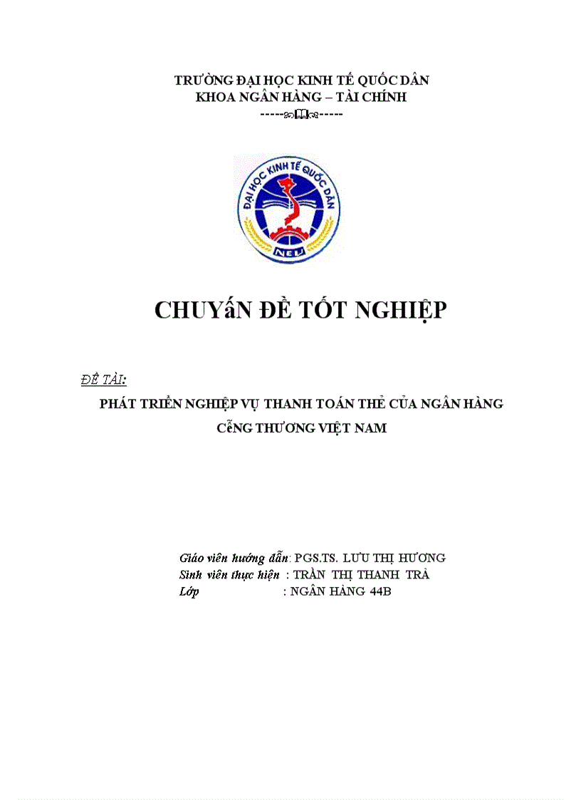 image for page Phát triển nghiệp vụ thanh toán thẻ của NHCT VN 1